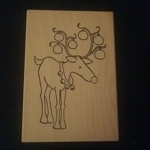Paper Source wooden reindeer stamp